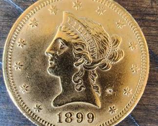 1899 Liberty Head $10 Gold Eagle Coin 14