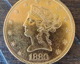 1880 Liberty Head $10 Gold Eagle Coin 10
