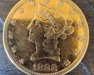1898 Liberty Head $10 Gold Eagle Coin