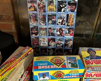 Unopened baseball cards, one uncut sheet.