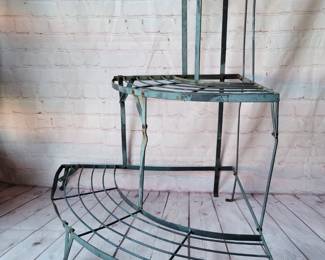 Vintage 3-tiered metal plant stand.