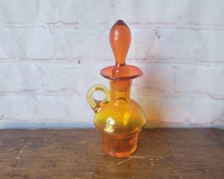 Amberina blown glass cruet with stopper.