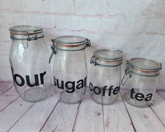 Vintage glass canister set.