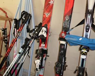 Ski equipment, including boots and goggles