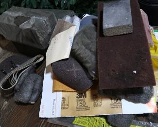 Variety of sanding items.
