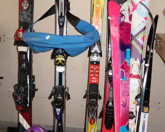 Ski equipment, including boots and goggles