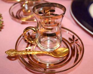 set four demitasse and spoons