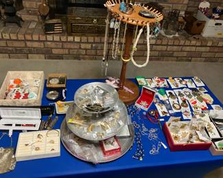 costume jewelry, also some sterling and a gold necklace