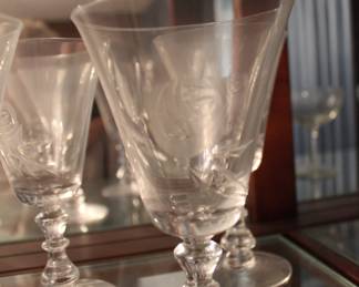 vintage etched glassware