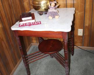 antique lamp table with marble top