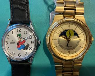 Lorus Goofy watch (runs backwards); Citizen 2870 Moonphase