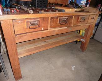 Hand Made Work Bench. Heavy Duty