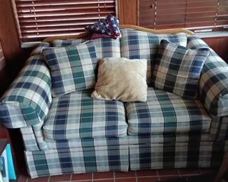 Plaid love seat
