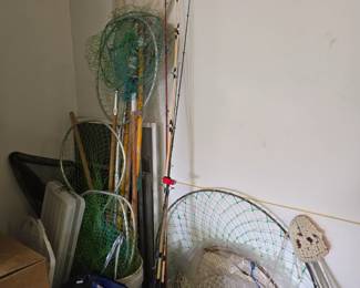 fishing poles, fishing nets, tools and more
