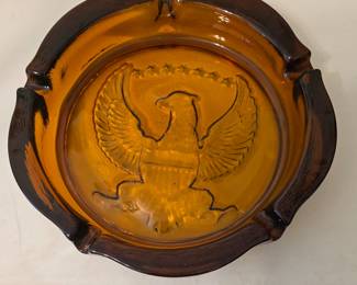 Vintage Amber Ashtray very heavy possibly Tierra
