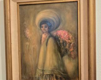 Original oil title - "Flower Boy" by Barbara Jean Smith