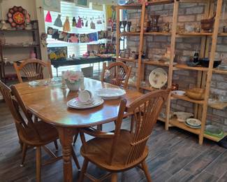 S. Bent Brother's all-wood dining table with 4 chairs