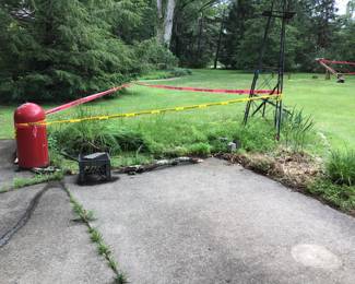 Pond area please be careful. Thanks