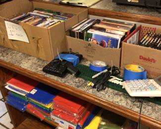 DVD’s, plastic brand new table cloths