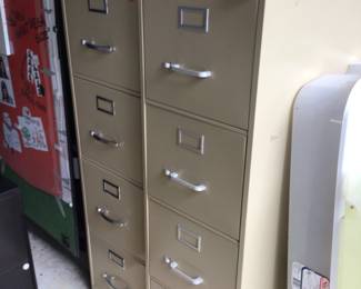 2 - 4 drawer metal filing cabinets