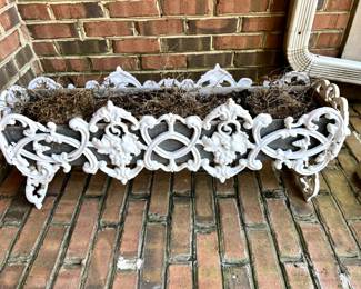 TWO Matching Cast Iron Planters