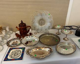 Silver plate serving pieces