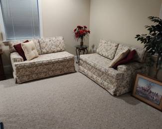 Sofa that can be used in a "L" configuration or put together for one long couch.