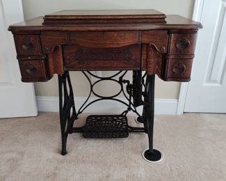 New Home sewing machine - drawers still have old sewing supplies inside