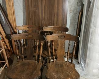 Wood table and four chairs