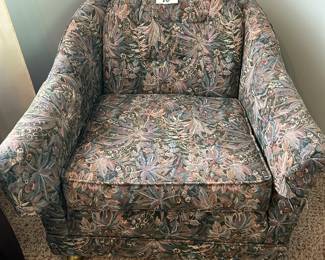 One of 2 chairs on casters
