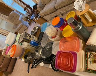 vintage tupperware and stanley