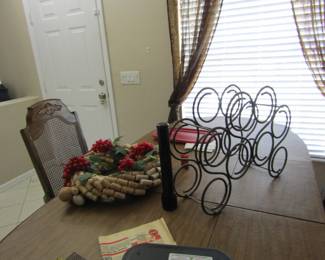 wine rack and dining room table & chairs set