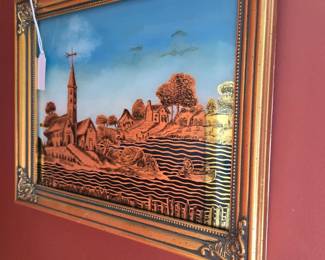 Reverse glass, gold leaf