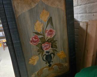 Side view of painted men's chest