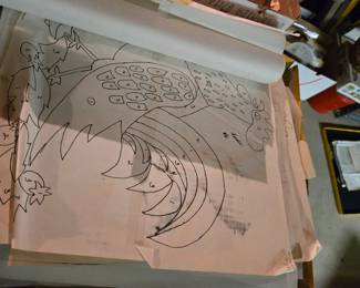 Many patterns for wall stenciling, theorems, bronze powder, water color, reverse glass