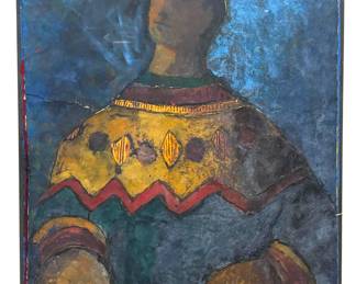 Texas Artist, Margaret Putnam (1913-1989) Original Mixed Media 21-1/2" x 19"