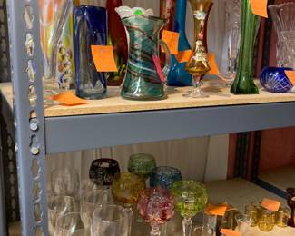 Vintage vases and glassware