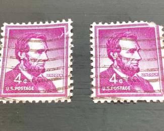 Abraham Lincoln 4 Cent Stamp Purpl Very Rare
