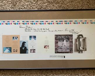Signed, inscribed, framed Beth Nielsen Chapman printing proof.