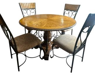 Wood and Iron Kitchen Table Chairs