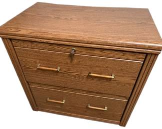 Wood Two Drawer File Cabinet