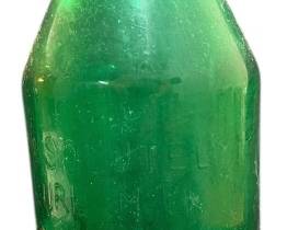 Vintage Green Glass Milk Bottle