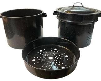 Black Enamel Steam Pot