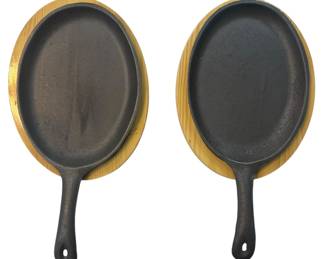 2 Cast Iron Fajita Skillets