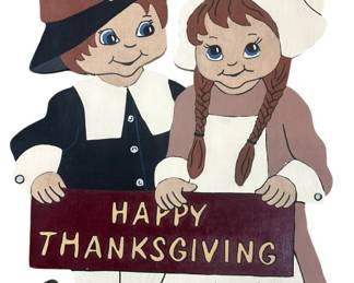 Wooden Thanksgiving Pilgrim Yard Decor