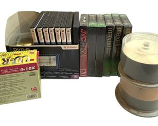 Unopened VHS, CDRWs DVDRs