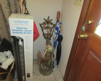 art nouveau figural lamp