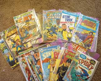 Vintage comic books, some w/ records