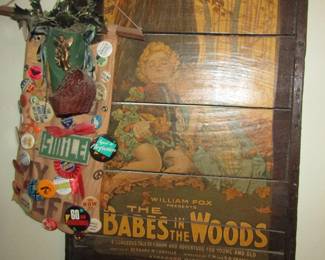 wood wall art and buttons