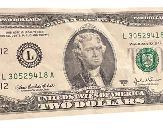 Two Dollar Bill 2003 A Series